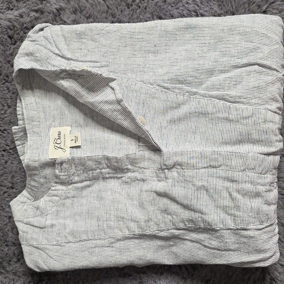 J. Crew Gathered Linen Cotton adjustable front Popover High Low Top size S - Picture 7 of 12